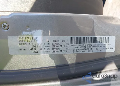 2016 Dodge Grand Caravan Se Plus из США, поврежденный, VIN 2C4RDGBGXGR341016